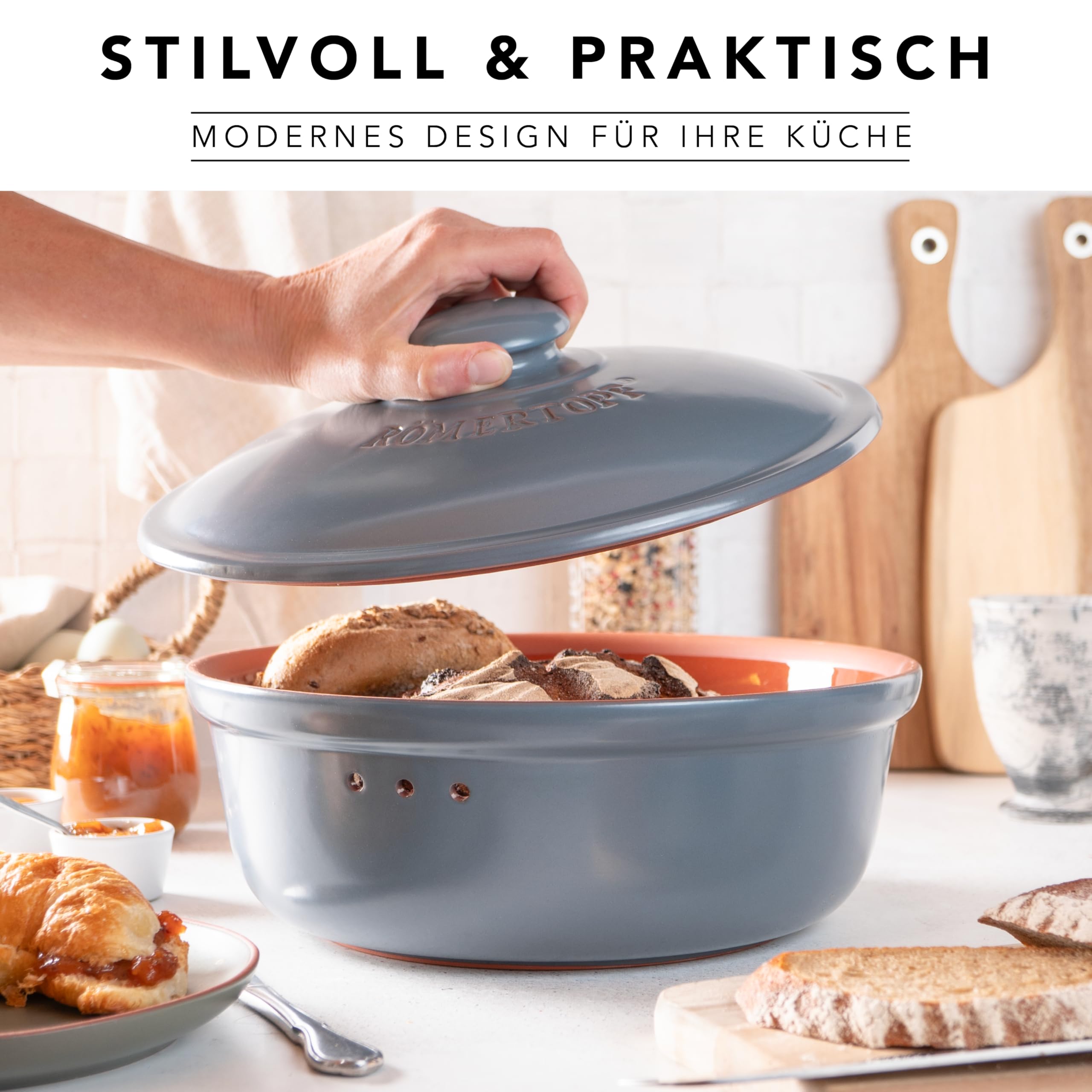 Romertopf Römertopf Brottopf rund 4 – Bild 3