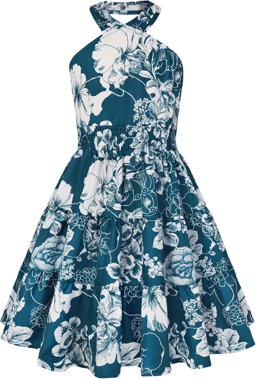 GRACE KARIN Girls Summer Dress Off Shoulder Floral A-line Midi Dress 5-14Y