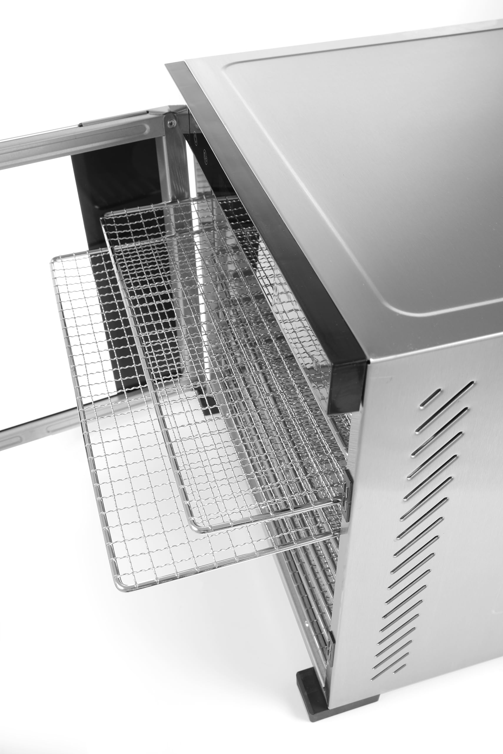 HENDI Essiccatore alimentare, con 10 griglie, per l’essiccazione di frutta, verdura e carne, timer, intervallo di temperatura da 35º a 75ºC, 230V/1000W, 430x535x(H)416mm, acciaio inossidabile