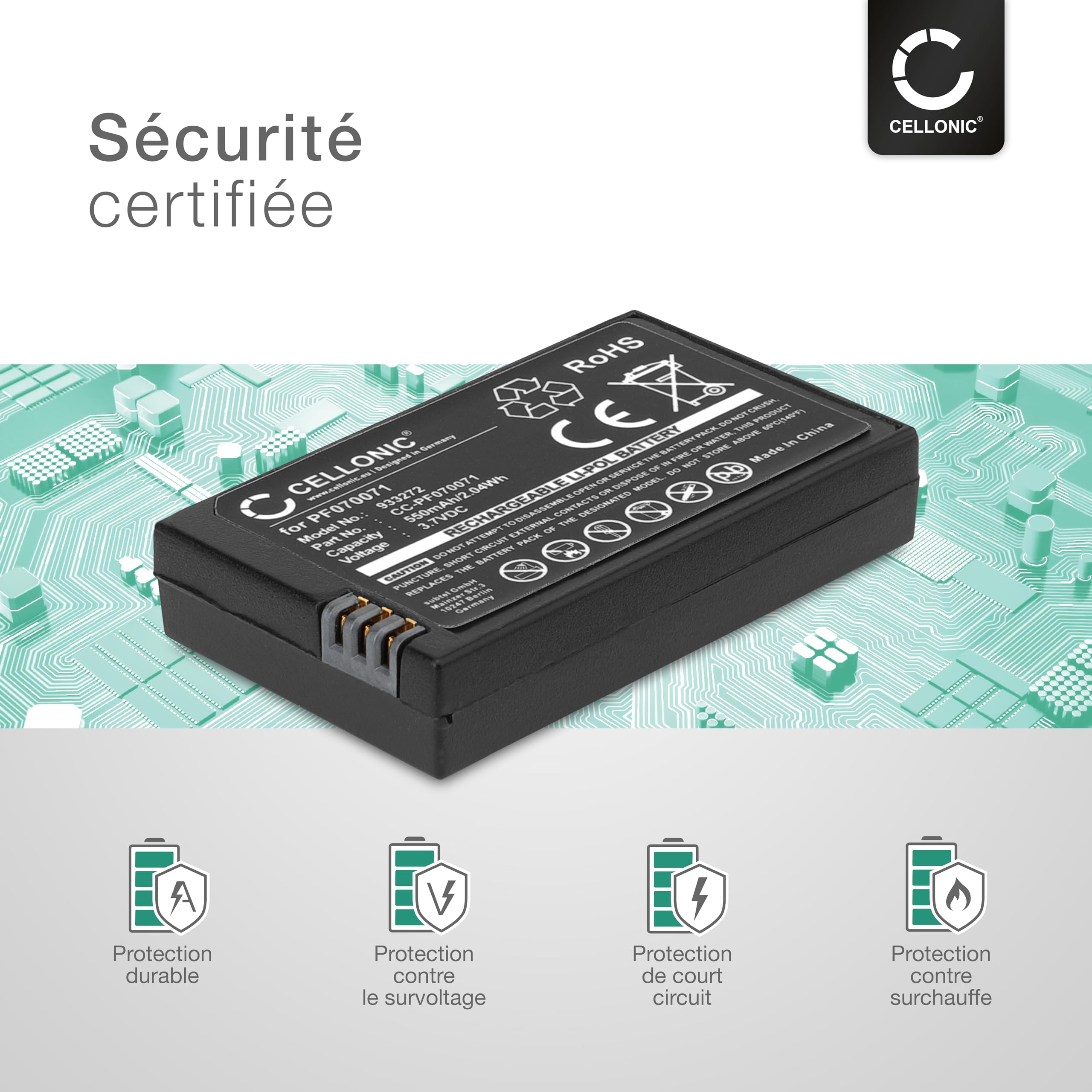 CELLONIC 2X Batterie Compatible avec Parrot Airborne Cargo, MCSAS00314