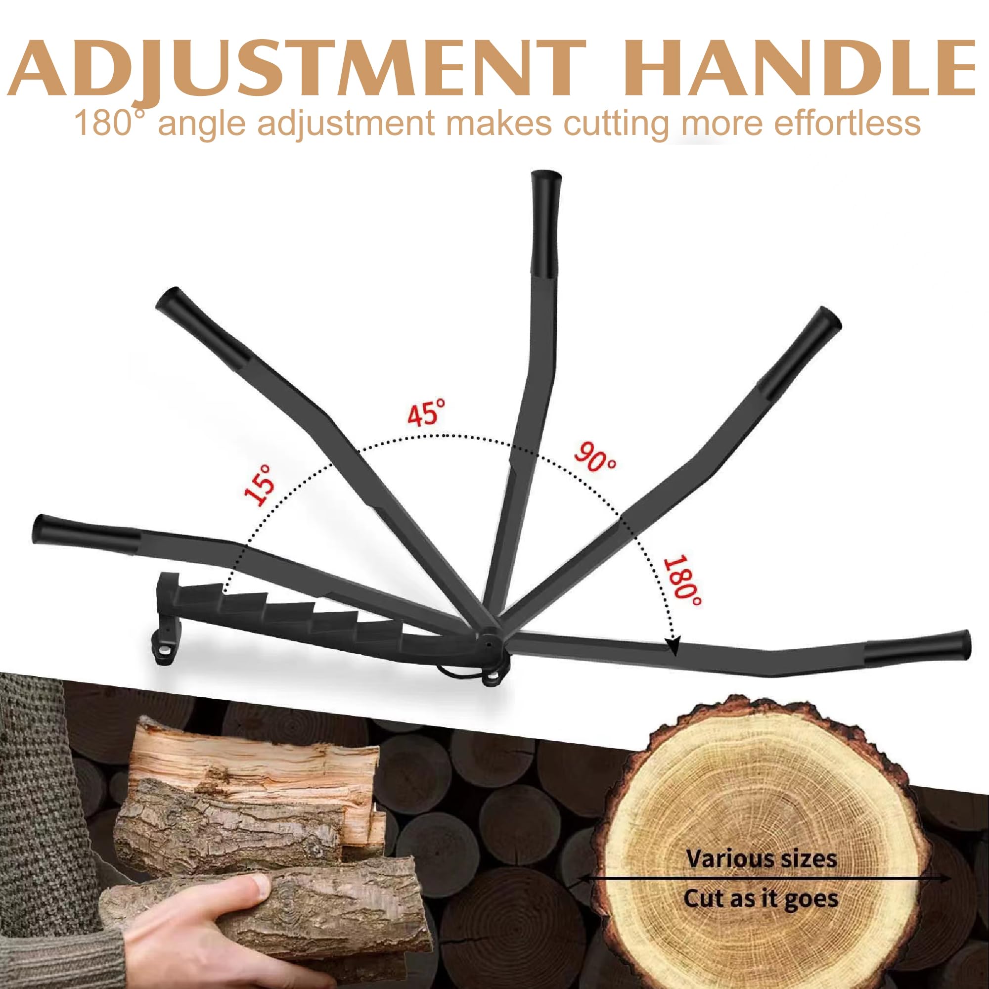 Spaccalegna Manuale Portatile - Con Supporto A Parete E 2 Manici - Foto 11