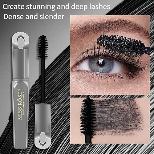 Miniatura 4 de Rímel voluminizador 4D  Maquillaje de ojos alargador + elevación  Extensiones de pestañas líquidas negras de larga duración, para audaz, construir,