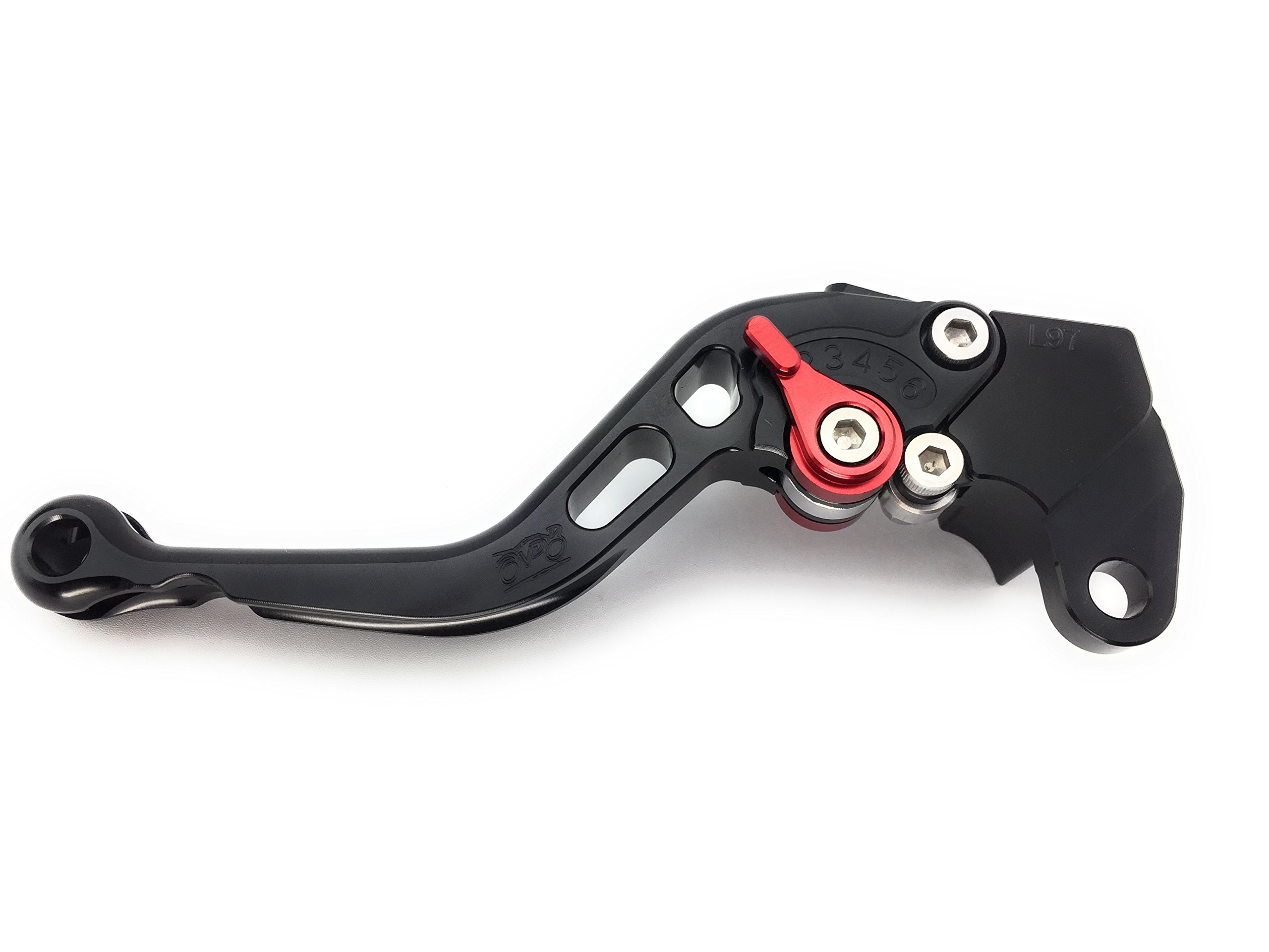 avdb - motocykl Para krótkich dźwigni kompatybilna z Honda VFR 750, Carat 1991-1997, VFR 800 VTEC 2002-2013, VFR 800F 2014-2018 (czarny/czerwony)