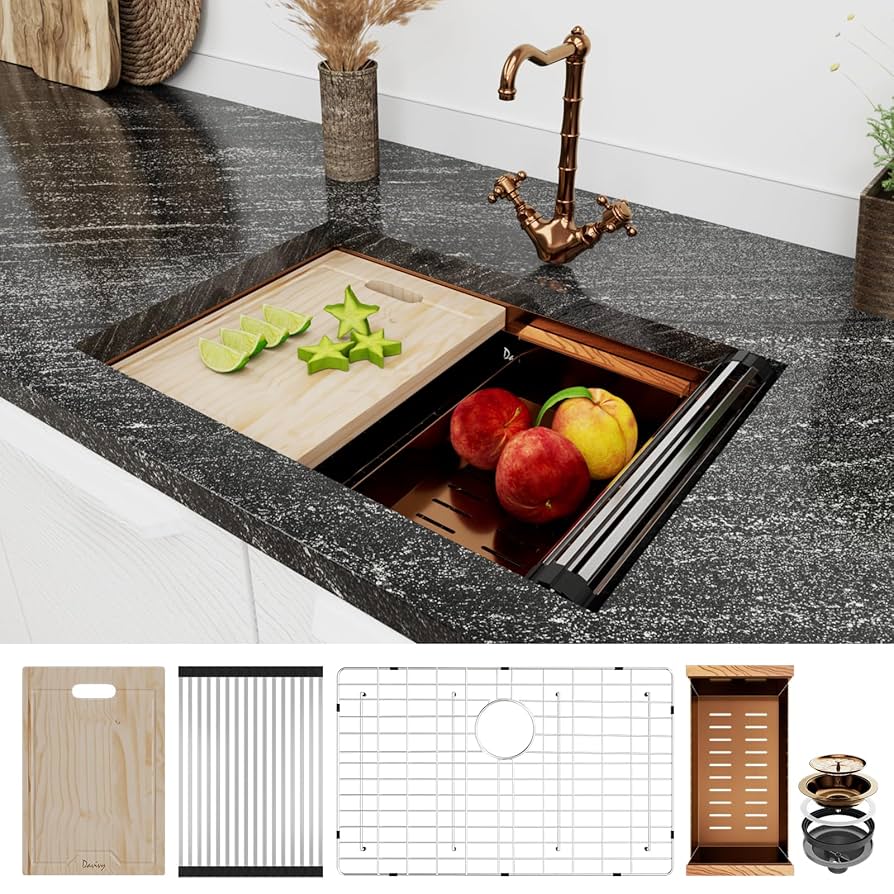 ⭐︎　27cm Davivy 27 Inch Kitchen Sink, 27x19 Inch Single Bowl