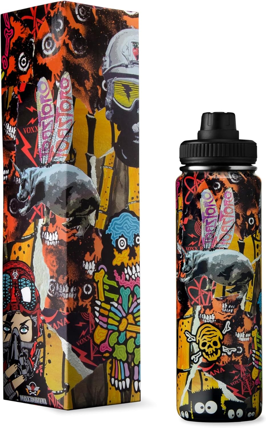 URBANCAN 24 oz Insulated Water Bottle with Straw, Chug & Cap Lids - Drink In Style with Stainless Steel Water Bottles for Sports, Gym & Travel - Premium Double Walled Thermos Flask - The Paster