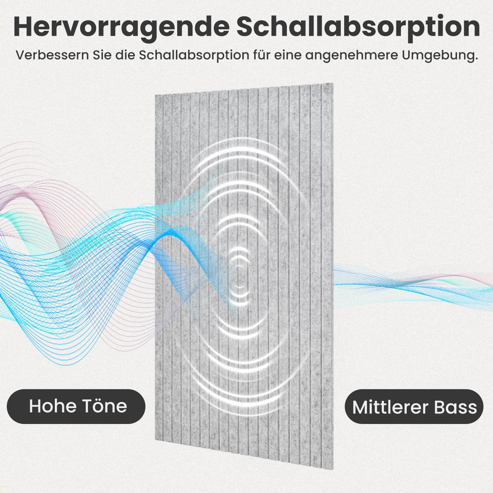 Youyijia 8 Stücke Akustikpaneele selbstklebend, 120x60x0.9cm, Schalldämmung Schallschutz wand Schallschutzplatten Akustikplatten für Tonstudio, Büro, Studio und Wanddekoration, Grau