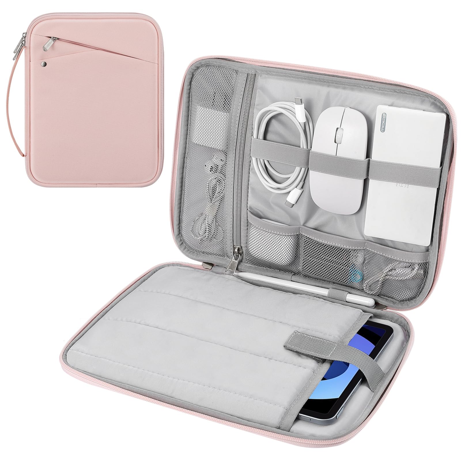 MoKo 9-11 Inch Tablet Sleeve Carrying Case with Handle, Padded Protective Travel Bag for New 11-inch iPad Air 3/Pro M5/ A16 2025, iPad 10. Gen/Air 5/4