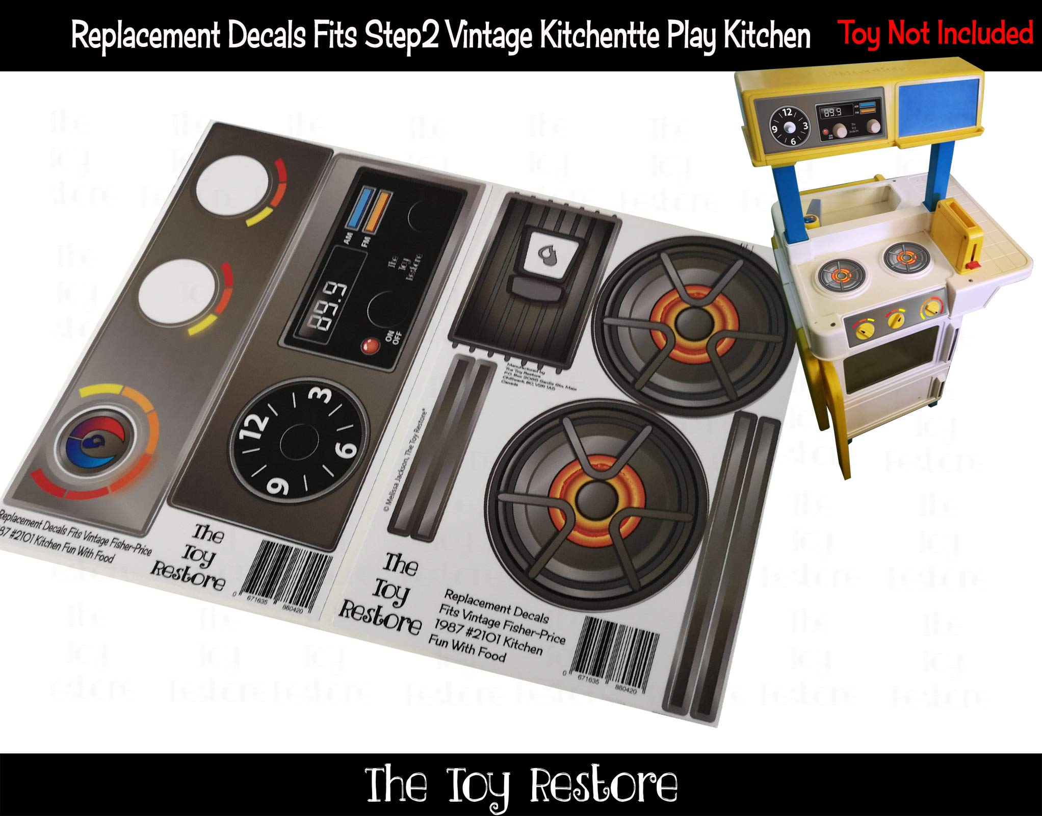 The Toy Restore Replacement Stickers Fits Fisher-Price 1988 Kitchen Center #2101