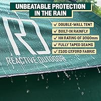 Vista 5 de Reactive Outdoor Tent - 3 Second Tent - 3 Sec Instant Pop Up Tent - Easy and Quick Setup Camping Tent - 1 Person Setup Waterproof Double Layer