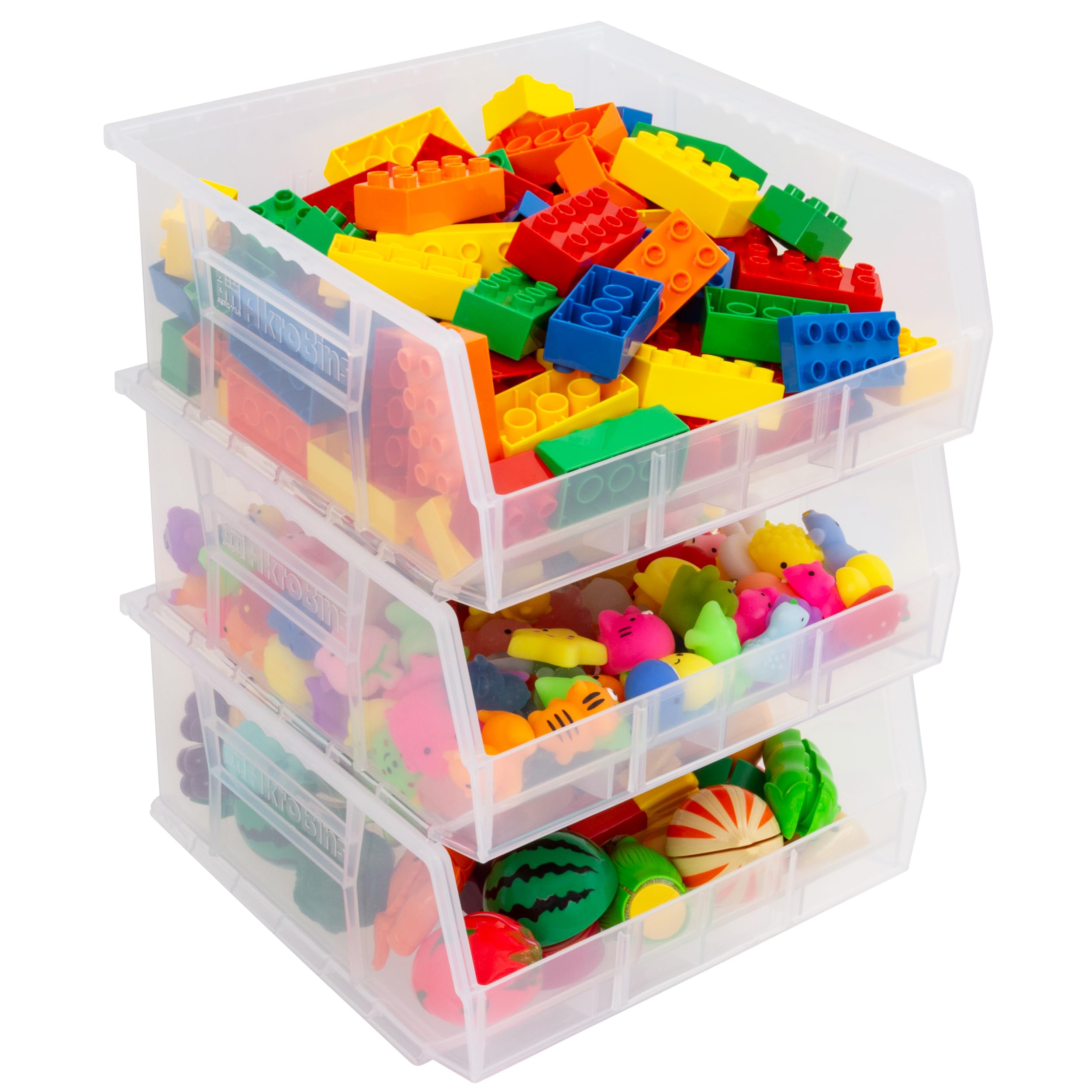 Akro-Mils 30235 Plastikowy pojemnik do przechowywania Akrobin, 28 cm na 28 cm na 12 cm, przezroczysty, futerał 6