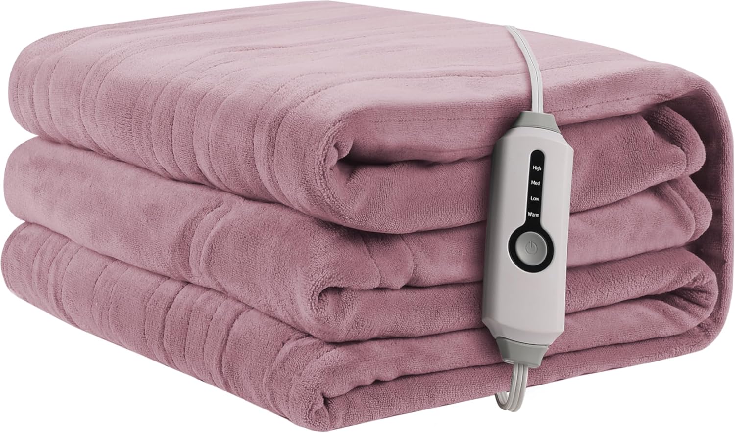 Electric Heated Blanket 62"x84" Twin Size, Soft Coral Fleece with 4 Heating Levels and 10 Hours Auto-Off, Machine Washable, Cozy Plush Fabric for Home, Purple