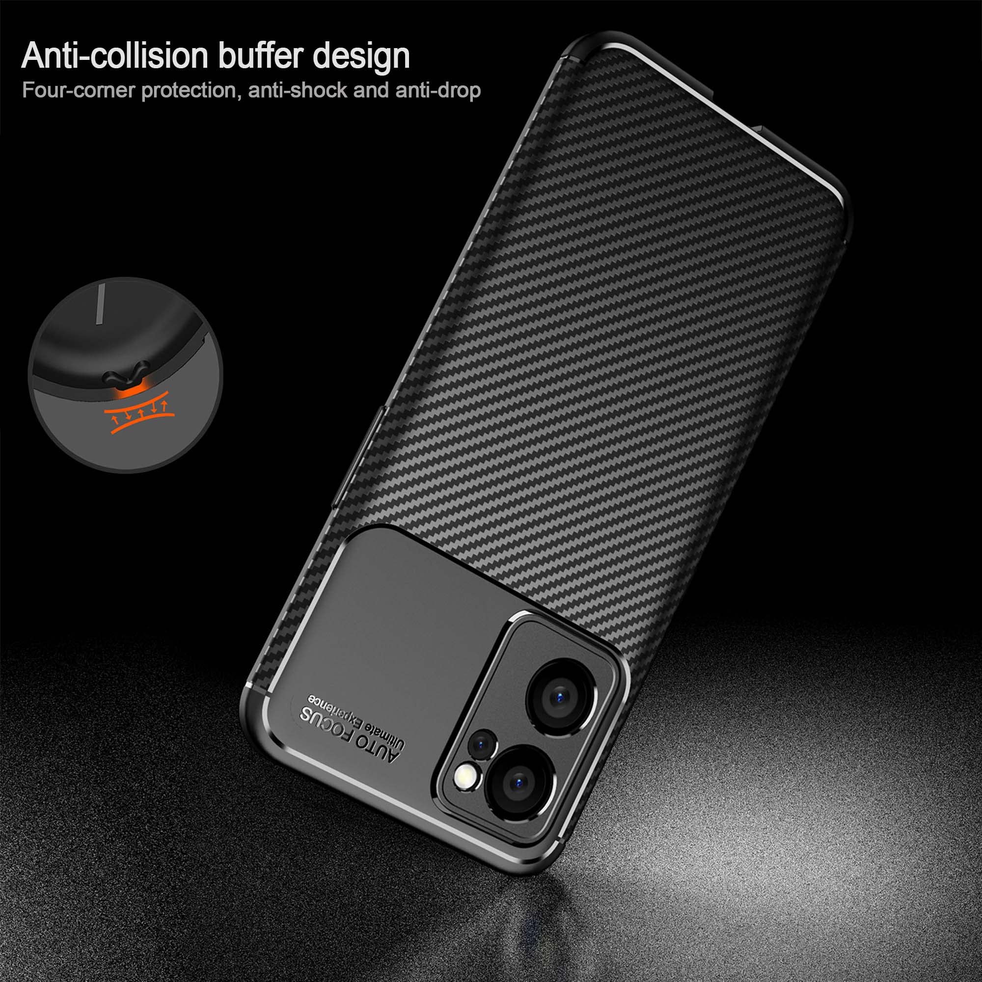 UPLAI Cover per OPPO Find X5 Lite 5G/Oppo Reno7 5G, Ultra Sottile Morbido Silicone Liquido Antiurto Custodia con Premio Fodera Fibra, Elegante Semplice Tocco Perfetto Caso.Nero