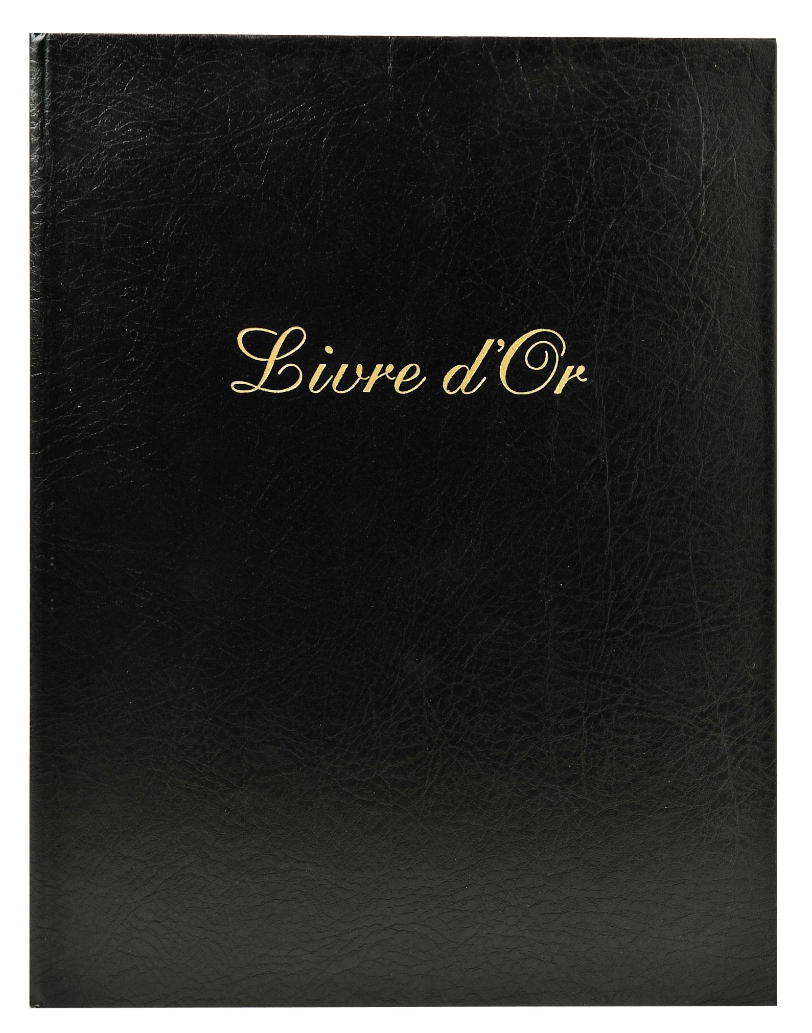 Exacompta, Ref. 4981E, 1 imitation leather guest book, Vertical format: 27 x 22 cm, Gold edge with title in gold letters