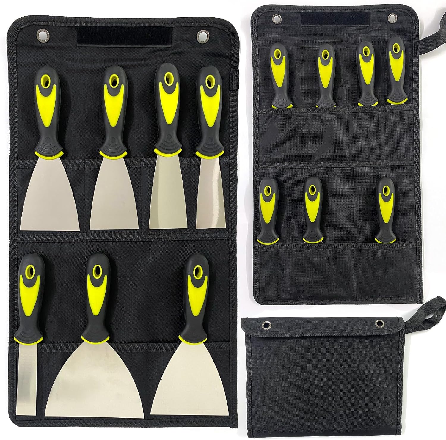 7-Piece Putty Knife Set, 1" 1.5" 2" 2.5" 3" 4" 5" Stainless Steel Paint Scraper Set for Drywall Repairing and Clearing, Wallpaper Removal, Putty Applying Adhesive, Plaster Scraping