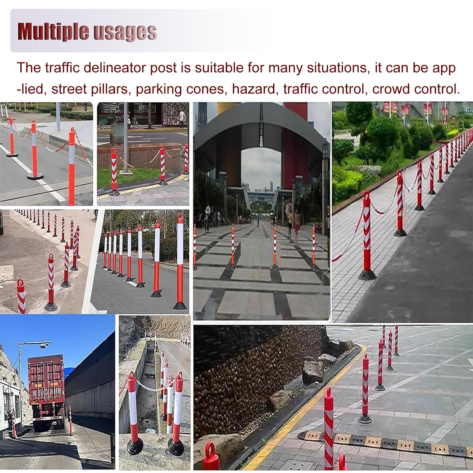Poteaux De Signalisation Lestés, Paquets De 2/4/6/8/10, Bornes De Sécurité avec Base Lestée, Cônes De Signalisation pour Zones À Fort Trafic, Industrie, Restauration, Jardin, 76 cm (30 Po)