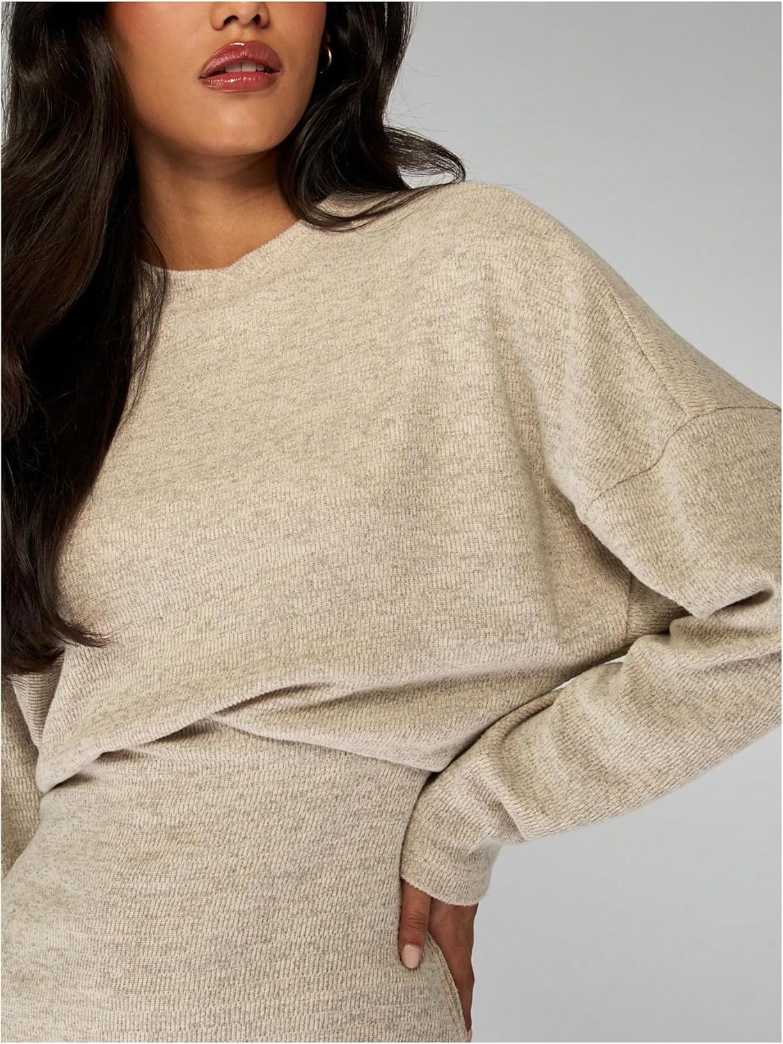 Milumia Women's Mock Neck Long Sleeve Mini Sweater Dress Ribbed Knit Cinched Waist Fall Bodycon Dress - Image 4