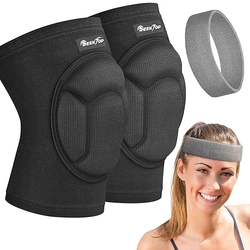 Seektop Rodilleras de voleibol, 1 par de cómodas rodilleras antideslizantes para mujeres, niñas y jóvenes, rodilleras para voleibol, baloncesto,