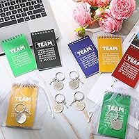 Vista 4 de Roowest 75 piezas de agradecimiento a los empleados, cuadernos motivacionales a granel, llaveros inspiradores con bolsas de organza, regalo