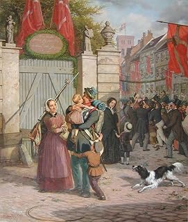ARTXLXXBN Famous Painting Canvas Artwork Graffiti Print Soldaternes indtog i I baggrunden porten fra ndskirken David Monies Portrait Canvas Image for Home Decor 60x90cm