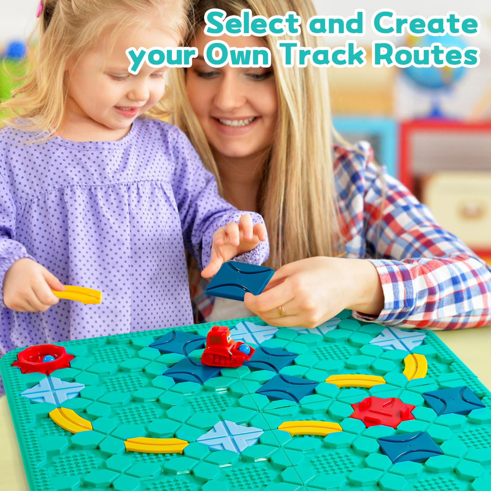 Jouet Enfant 3 Ans Jeux de Société Labyrinthe Jeu de Société Puzzle Enfant 3 Ans Grand Plateau 56x56CM Construction Logiques pour Famille et Multijoueurs avec 206 défis Cadeau Garcon Fille 3 4 5 Ans