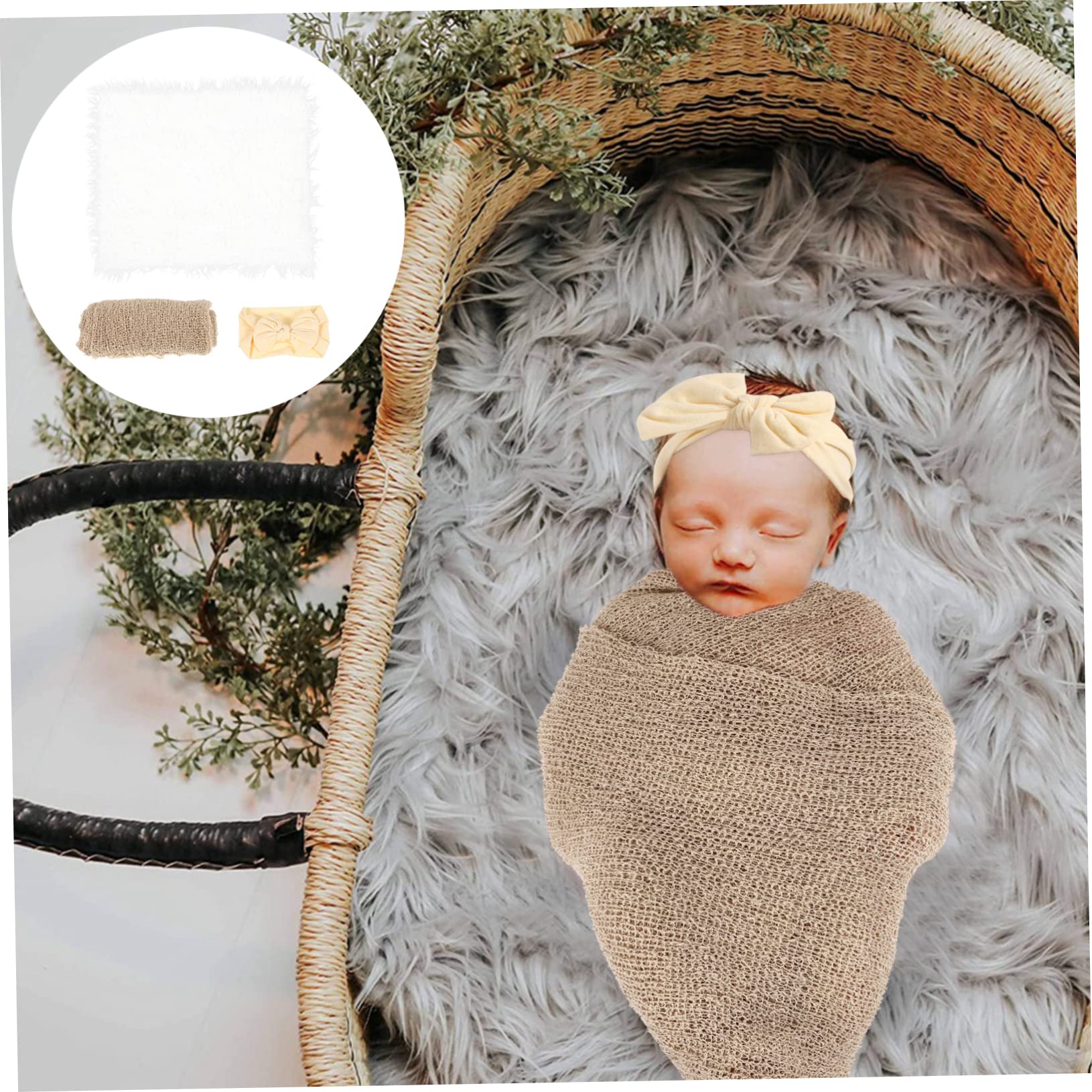 1juego Conjunto De Accesorios De Fotografía para Recién Nacidos Diadema Envoltura y Props para Fotografía De Bebés Niño Niña y Niñas