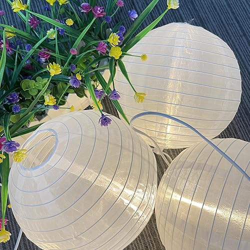 Miniatura 7 de Guirnalda de luces blancas de 20.5 pies con enchufe, tira de luces grandes con 10 bombillas LED G40 de ahorro de energía, luces colgantes chinas al