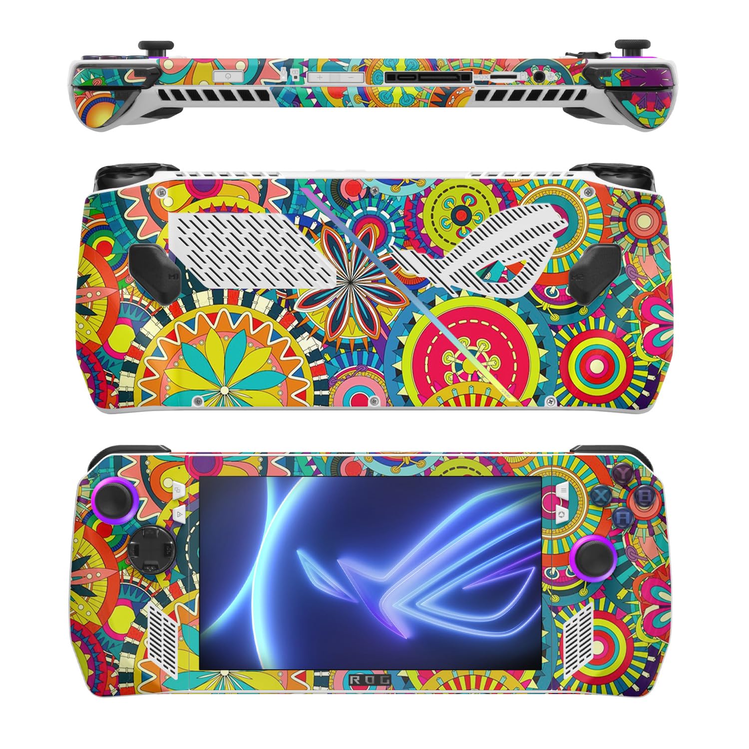 MightySkins Skin Compatible with Asus ROG Ally - Flower Wheels | Protective, Durable, and Unique Vinyl Decal wrap Cover | Easy to Apply, Remove, and Change Styles