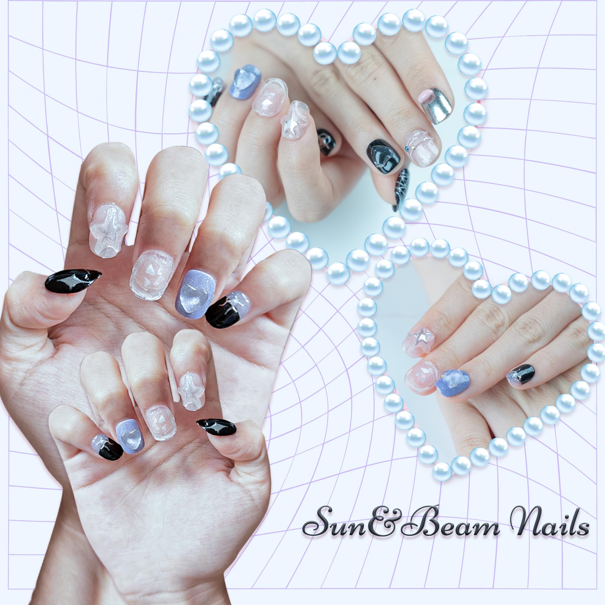 Amazon | Sun&Beam Nails 手作り ネイルチップ ショート スクエア 