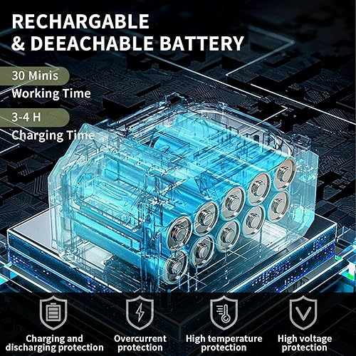 Miniatura 5 de Lavadora eléctrica inalámbrica, lavadora a presión portátil a batería para automóviles, vallas, calzadas, hogar, patios con 2 baterías y boquilla 6