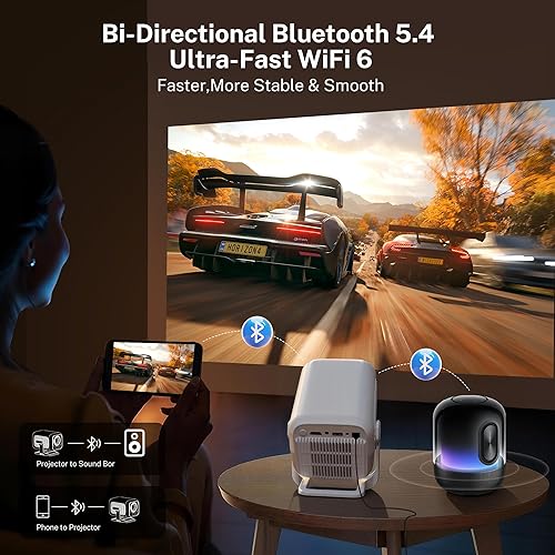 Miniatura 7 de [Calibración visual FHD/AI nativa 1080P] Proyector inteligente con Dolby Audio, compatibilidad con 600 ANSI 4K, enfoque automático AI y Keystone,