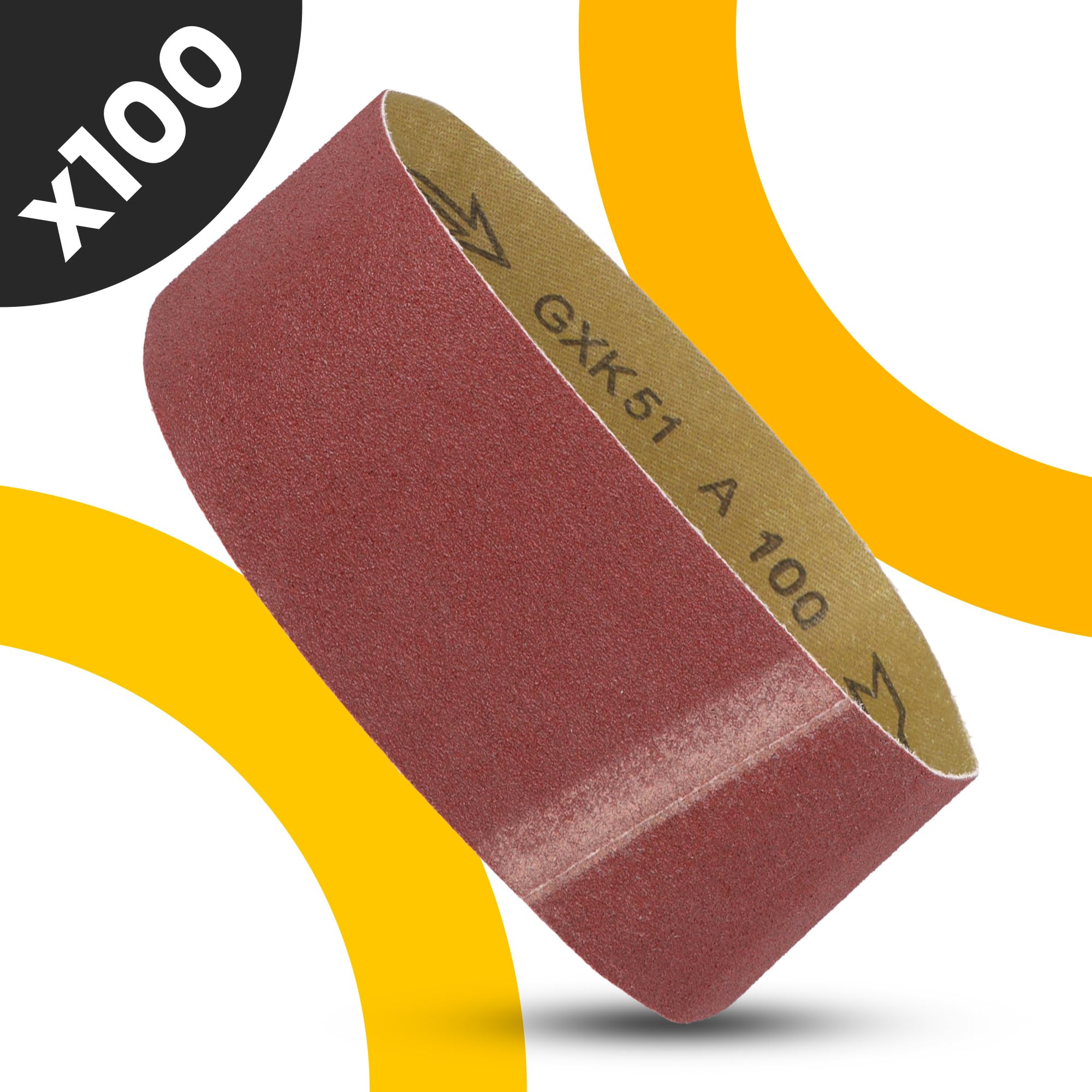 100x Banda Lijadora 75x533 mm P100 Lijadora Máquina Cinta Tela Desbaste Afilado Desbarbado Eliminación Óxido Madera Metal Plástico Resistente Duradero Agarre Firme