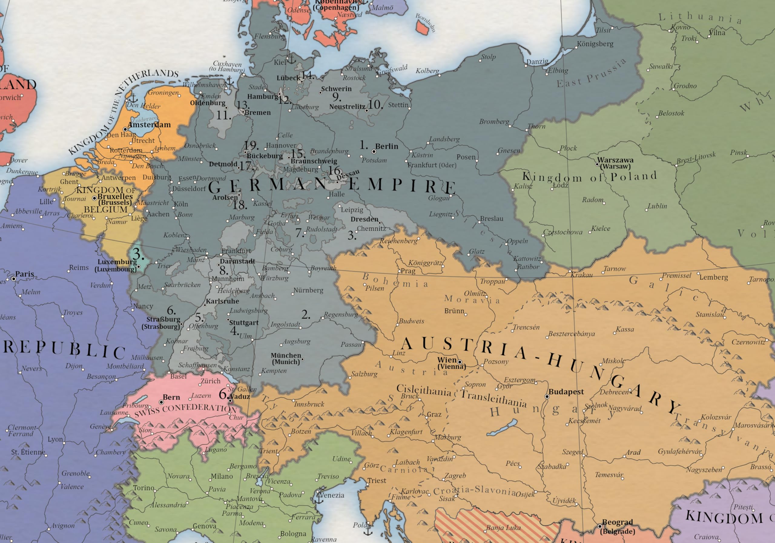 Europa 1900, Mapa Histórico (100x70cm)