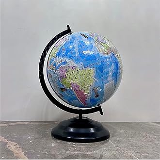 GLOBE DADDY Educational World Globe 10 Inch with Metal Stand/Magnifying Glass for Kids Learning,Globe for Office Table,Globe for students, Boys & Girls Birtyhday Gift