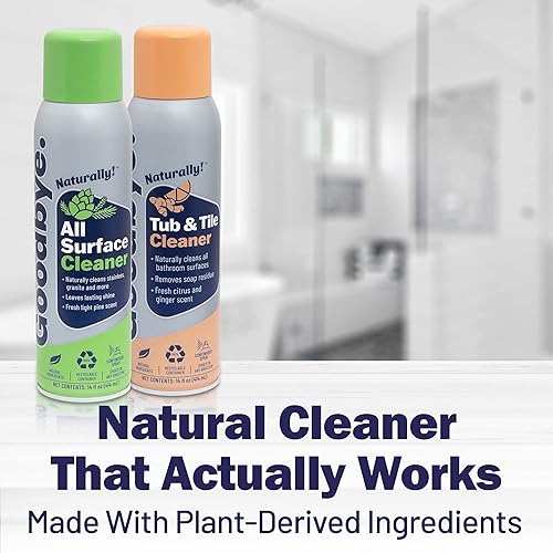 Miniatura 2 de Goodbye Naturally Limpiador para todas las superficies y limpiador de baño de bañera y azulejos, productos de limpieza totalmente naturales, latas