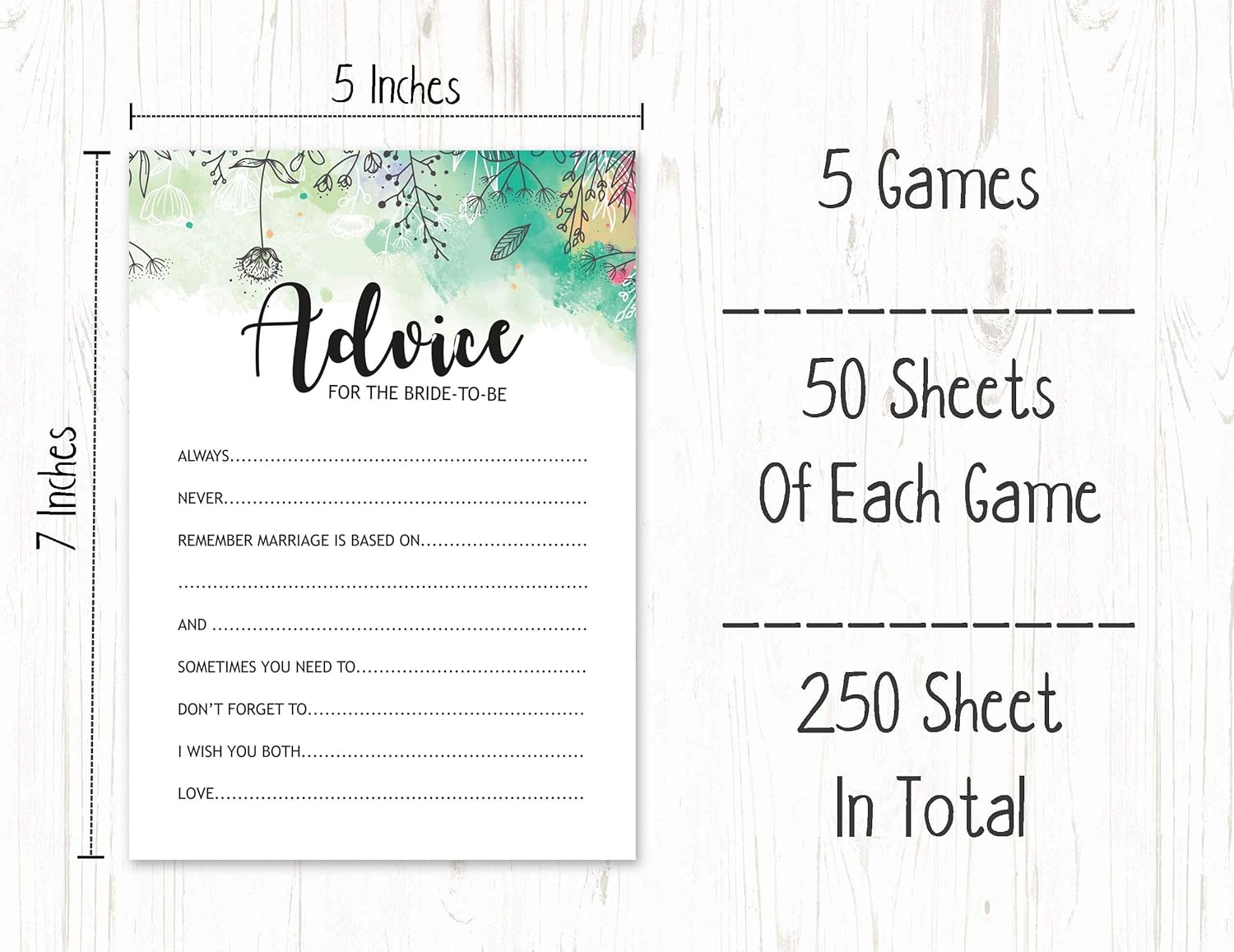 Bachelorette Party Games Set Bundle of 5 (Activities for 50 Guests) Greenery Floral Theme Fun Bridal Shower Games Set