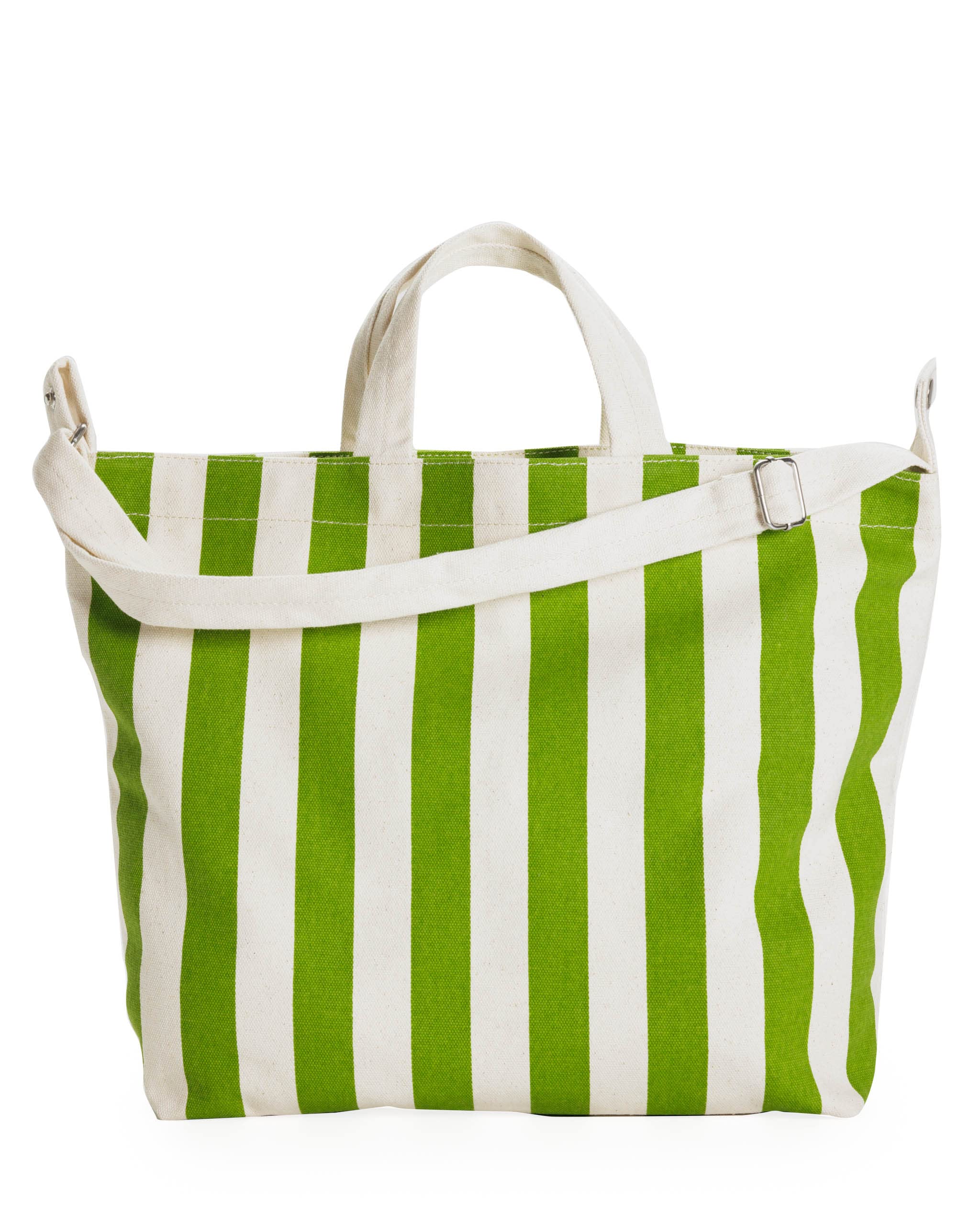 BAGGUHorizontal Zip Duck Bag, Green Awning Stripe, Large