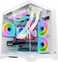 【未使用品】WJCOOLMAN MINI PCケース　ホワイト 新品・白】 ピラーレス PCケース ガラス WJCOOLMAN MINI PC CASE