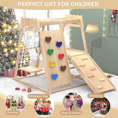 Miniatura 5 de Zona de juegos interior 8 en 1, gimnasio interior de la selva para niños pequeños, juguetes de escalada para niños en interiores, juego de escalada