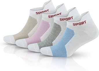 GoWith 4 Pairs Womens Cotton Ankle Socks, Low-Cut Sneaker Socks, Soft Sport Socks, Breathable Athletic No-Show Socks