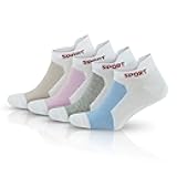 4 Pairs Women's Cotton Ankle Socks, Low-Cut Sneaker Socks, Soft Sport Socks, Breathable Athletic No-Show Socks