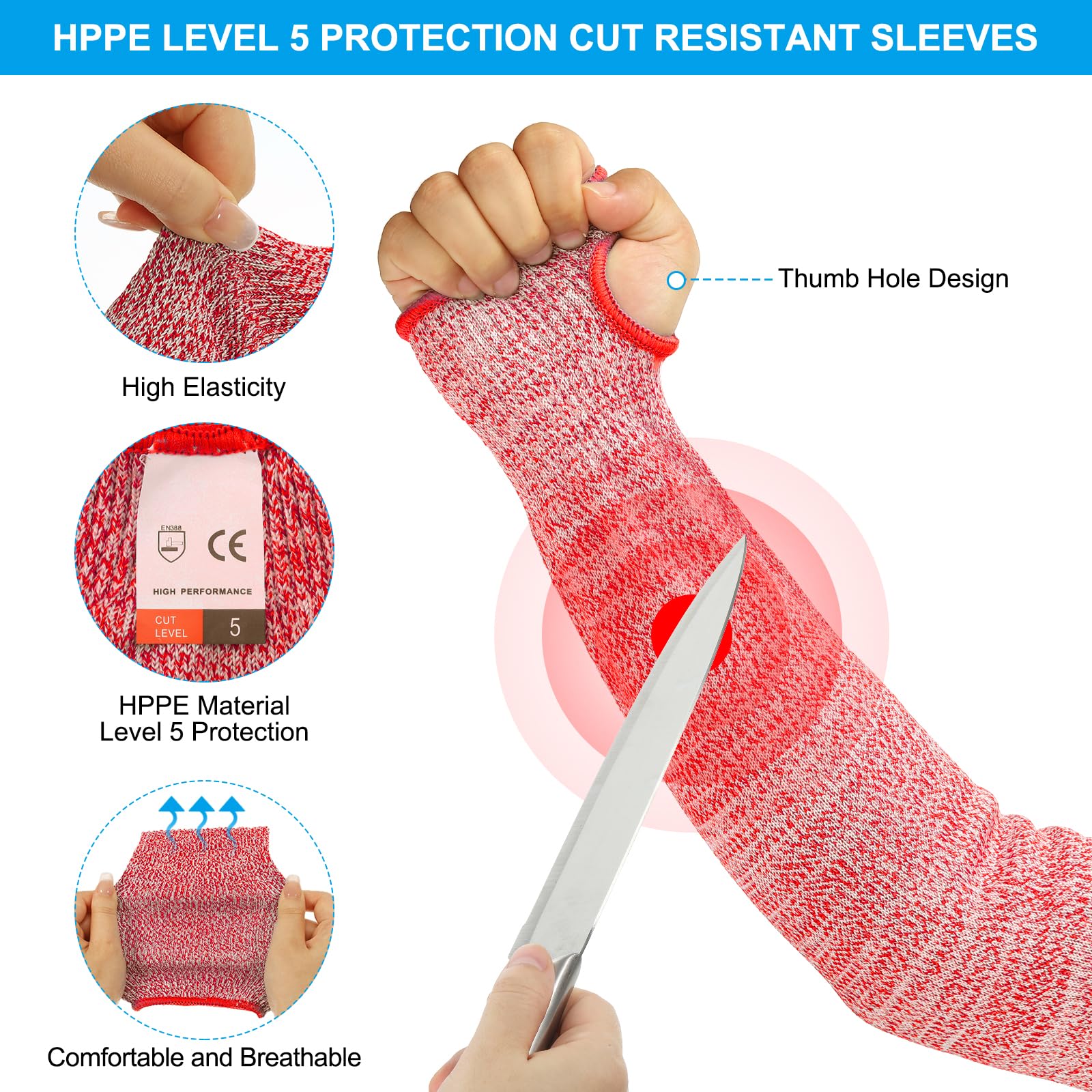 PATIKIL 16 Inch Cut Resistant Sleeve - Image 3