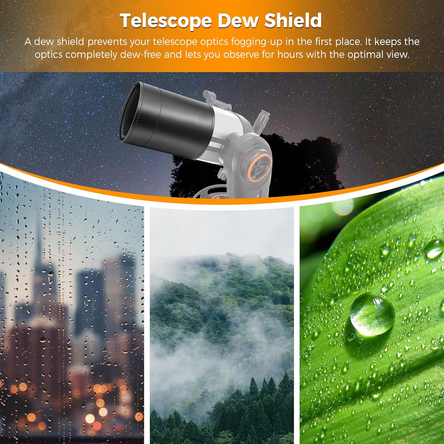 Astromania Flexible Dew Shield for Telescope Front Outer Diameter with 229-249mm Diameter - Keep Dew Away and Gives You Clear observing for the Entire Night