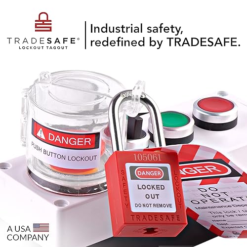 Miniatura 6 de TRADESAFE Bloqueo de la cubierta del botón de parada de emergencia cubierta redonda transparente para interruptor de botón, diámetro de orificio de