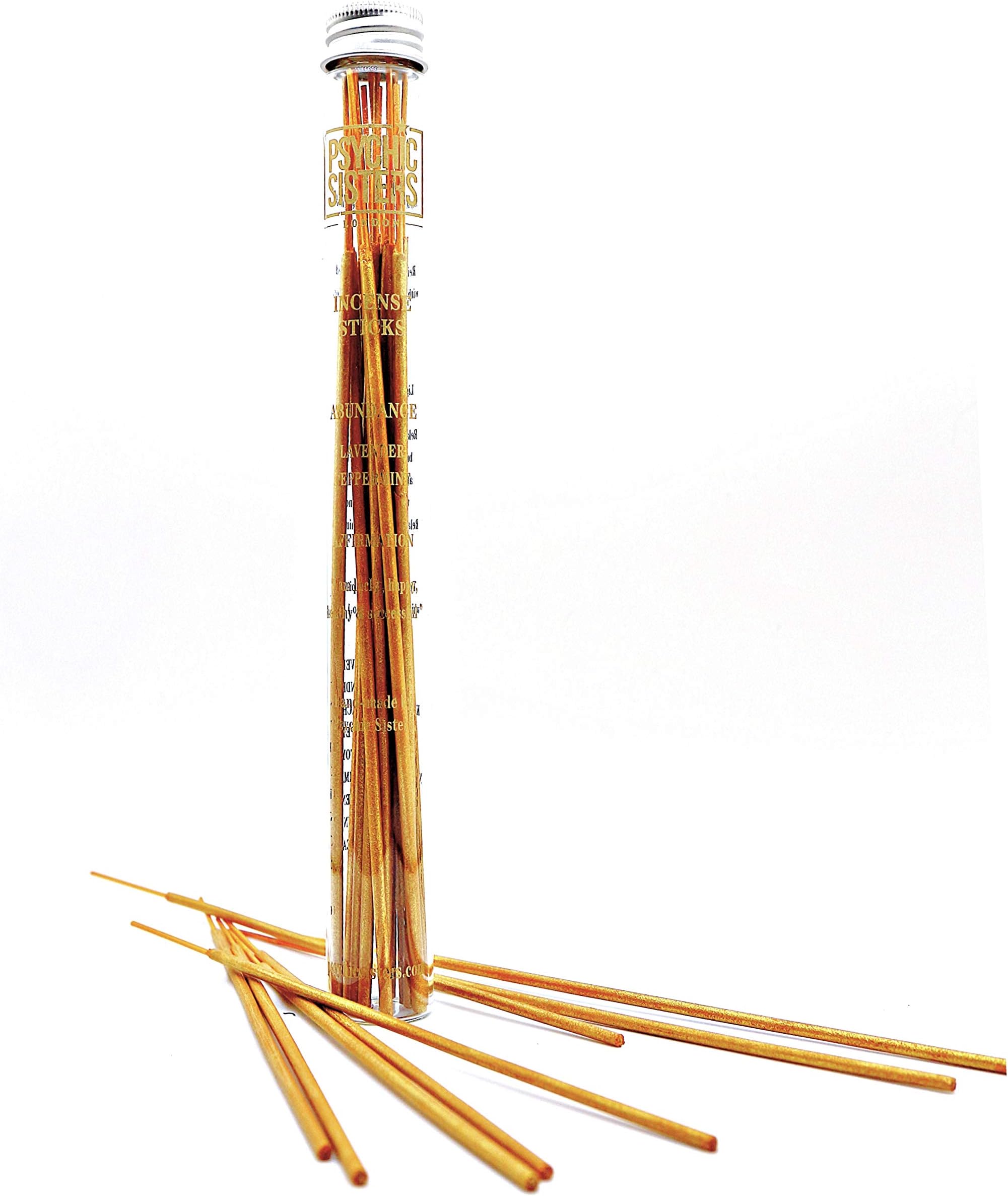 Psychic Sisters - Abundance Incense Sticks - 14 Incense Sticks - Spiritual Incense - Reiki Cleansed & Energised - 30 Min Burn Time - Handmade In The UK