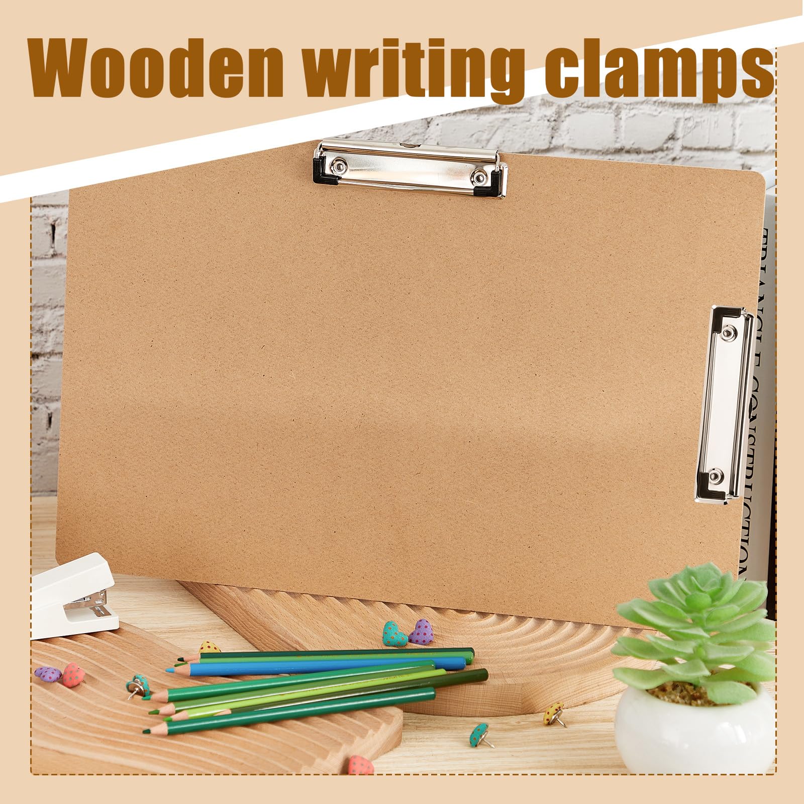 Extra Large Clipboard Set Of 4 - 14x20 Inch Wooden Lap Board With Low Profile Clip For Artists & Office