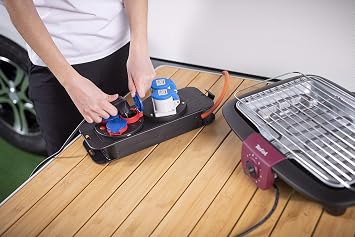 Brennenstuhl CEE 230 V kamp elektrik dağıtıcı, topraklı fişli (2 x CEE priz, 3 x topraklı priz, 1,5 m H07RN-F 3G2,5 kablo, turuncu, kamp kullanımı için ideal, Almanya'da üretilmiştir)