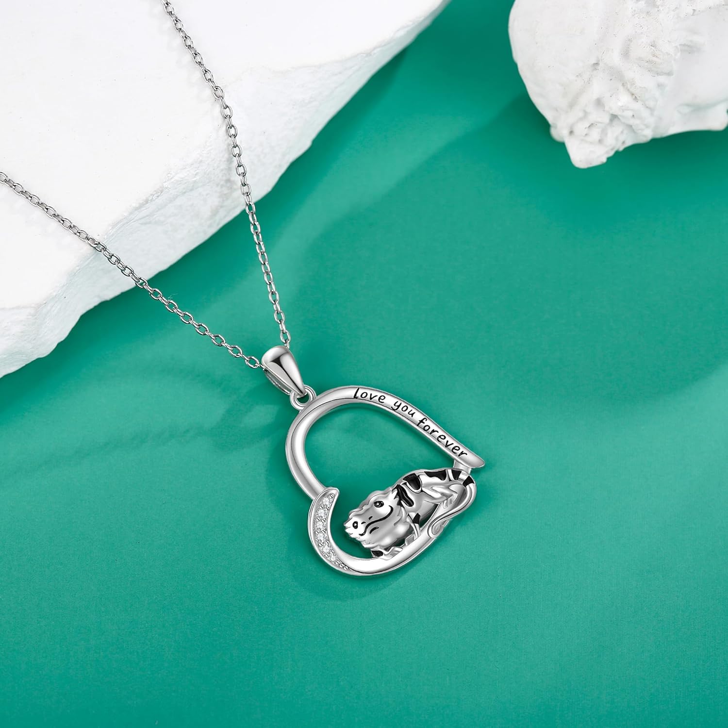 Heart Animal Necklace Sterling Silver Chicken/Dog/Wolf Pendant Necklace Animal Jewelry for Women Dog Lovers - Image 5