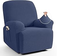 Vista 34 de TAOCOCO Funda reclinable de 4 piezas, funda elástica para sofá reclinable de 4 piezas, funda reclinable con 1 asiento, protector de sofá suave