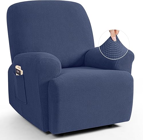 Miniatura 65 de TAOCOCO Fundas para sofá reclinable, 8 piezas, fundas elásticas para sofá grande de 3 asientos, fundas reclinables, protector de muebles con patrón