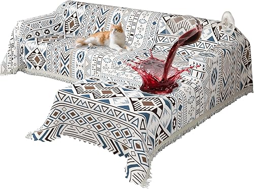 Vista 25 de Fundas de Sofá Seccional para Sofá Seccional 100% Impermeable Funda de Sofá en Forma de L Manta Amigable para Perros y Mascotas 2 piezas de Chenille
